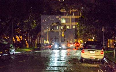 Quiet calm sreet at city night