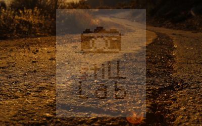 Tire trace on ground in sunset 1